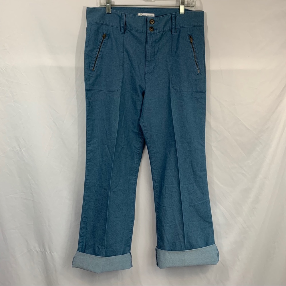 French Connection Wide Leg Cuffed Denim Pants